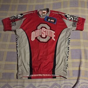 NWT Ohio State Buckeyes NCAA Graphic 1/2 Zip Cycling Jersey OSU Mens XXL Vtg